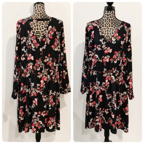 LOFT Plus Floral Flower Bar Back Dress  26 3X 4X - Picture 3 of 6